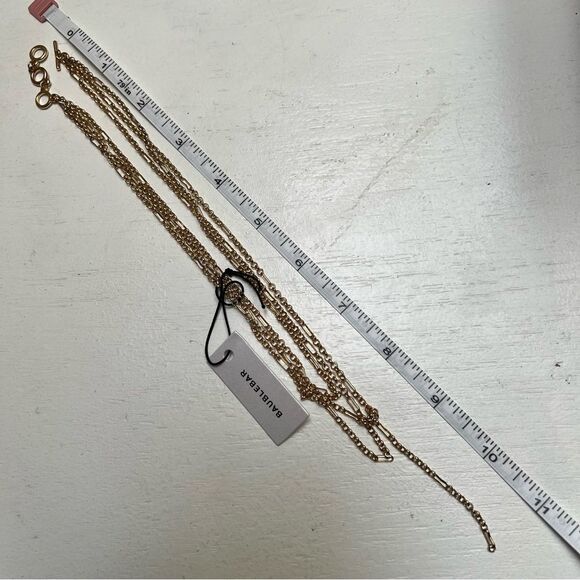 Baublebar Lariat 3 layer Gold Tone Chain Necklace NEW MSRP $58 - Picture 5 of 5
